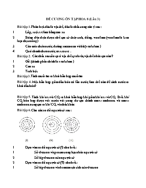 Đê cương ôn tâp Hóa học Lớp 8 (Lân 3)